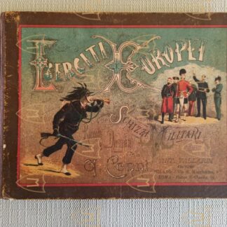 libro illustrato schizzi militari eserciti europei - 1880 G. Cenni