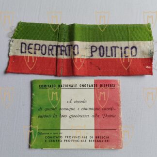 Rara Fascia Deportato Politico - Comitato Nazionale Onoranze Dispersi