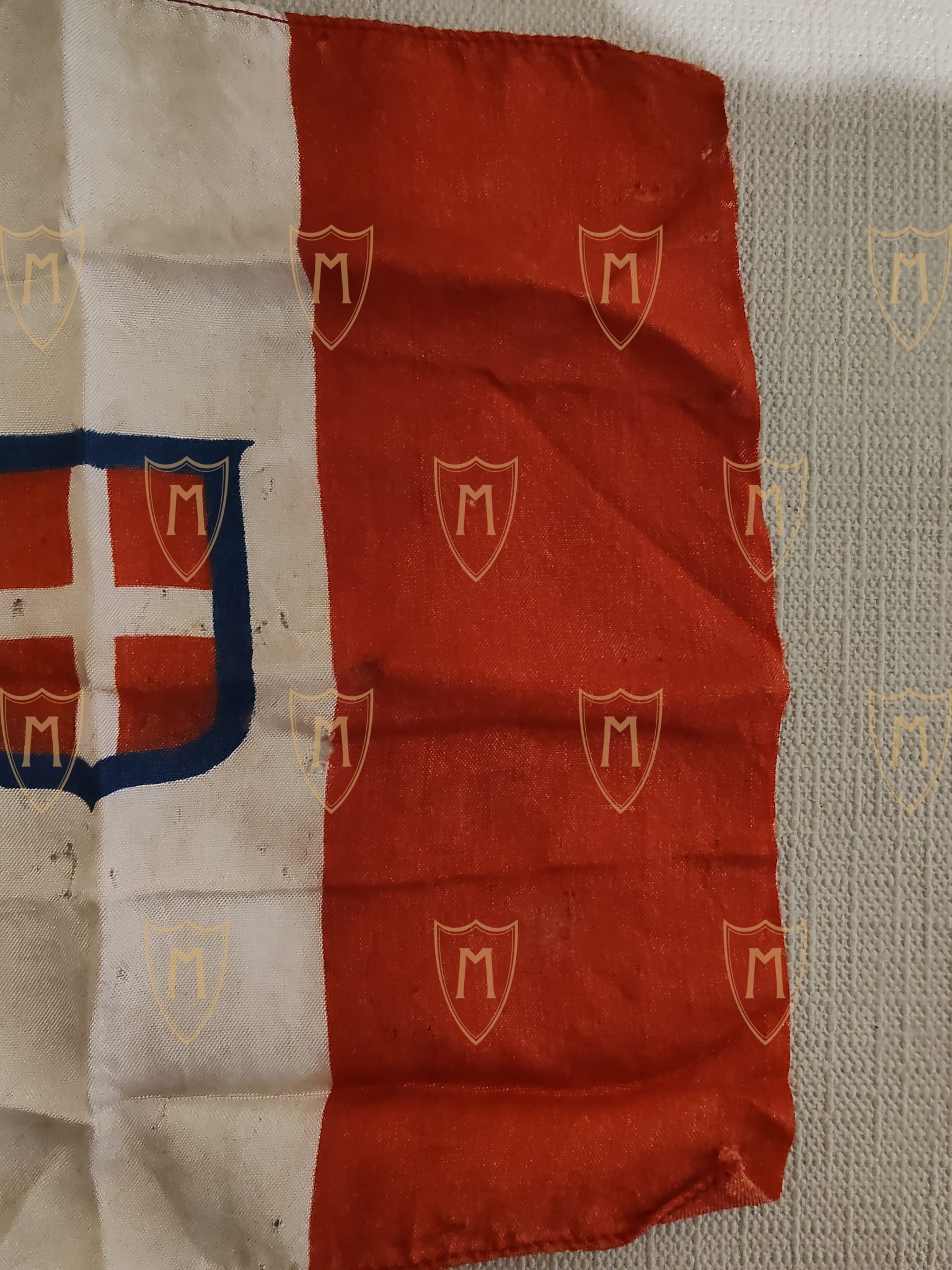 Fazzoletto - Pochette in Seta d'Epoca – Tricolore del Regno d'Italia con Stemma Sabaudo - immagine 4