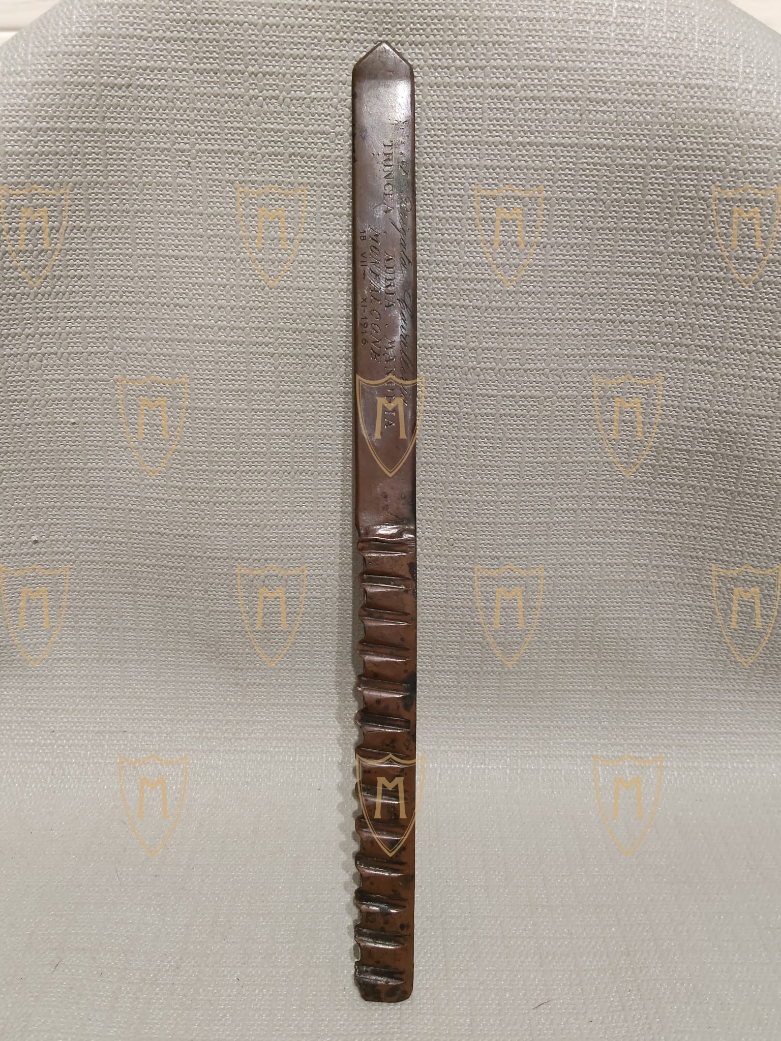 Tagliacarte Storico Trench Art – Trincea Adria Mandria, Monfalcone (1916)