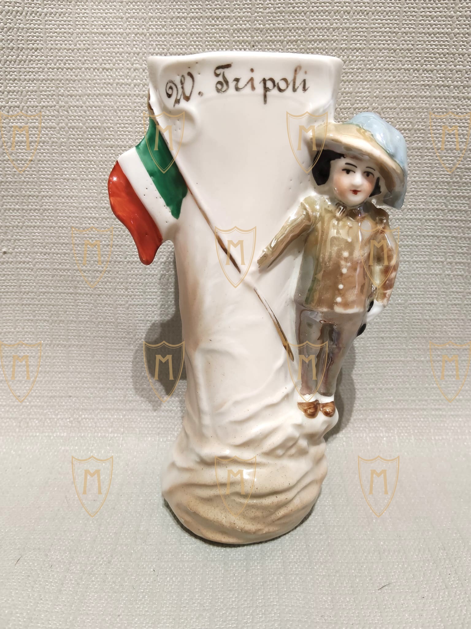 Vasetto Commemorativo in Porcellana Policroma – Guerra Italo-Turca / Impresa di Libia (1911-1912)