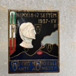 Raro Distintivo raduno Dante Alighieri Napoli 1937