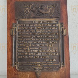 PLACCA BRONZO PROCLAMAZIONE IMPERO